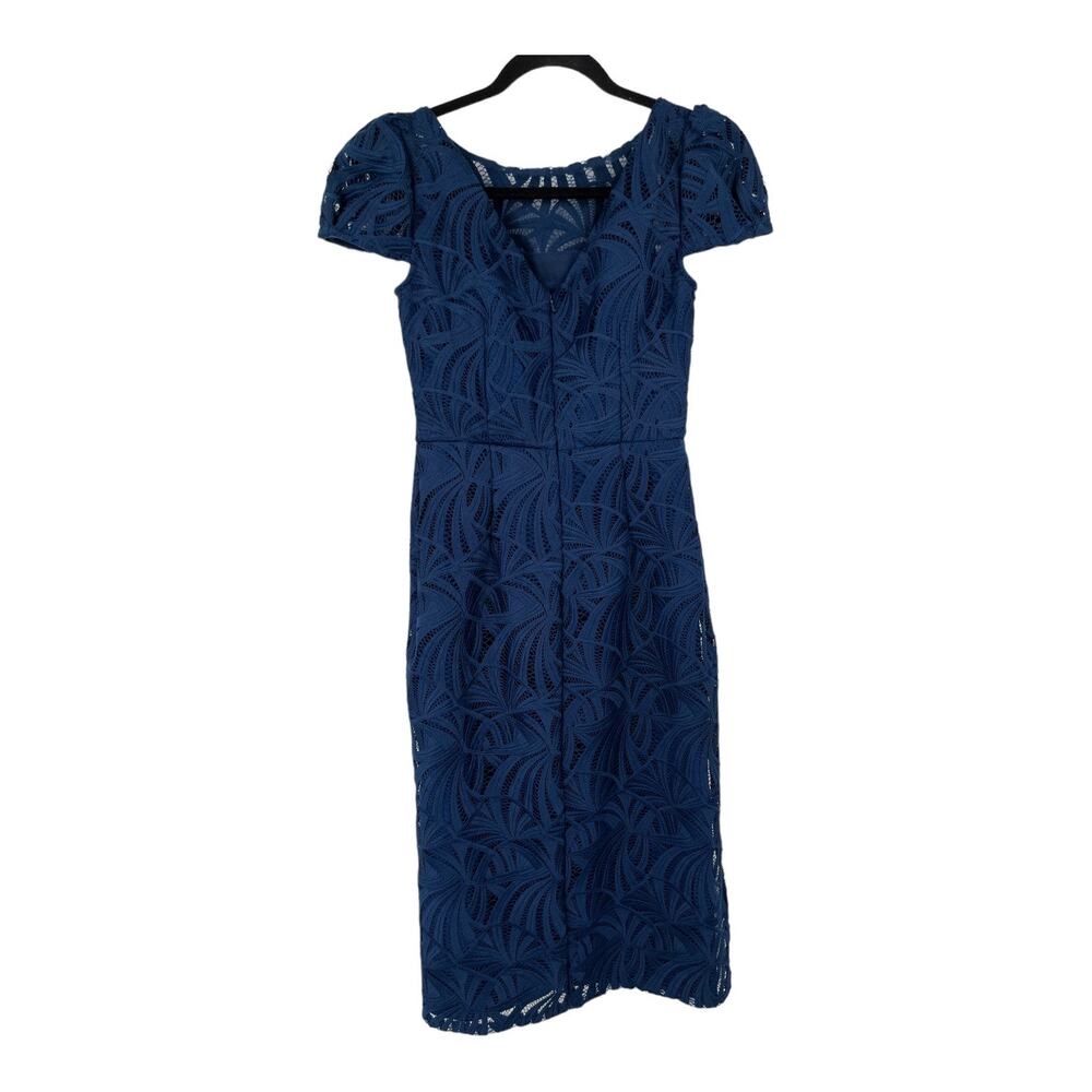Kay Unger Dress  Zelda Lace mini blue size 0 - Picture 6 of 9